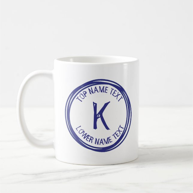 Ihren Anfangsnamen oder Text Hand zeichnen I J K L Kaffeetasse (Links)