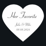 ihren Lieblings-Gastgeschenk Hochzeit Herz-Aufkleber<br><div class="desc">IHR LIEBER,  SEIN LIEBLINGSREISER ODER BRAUTPARTY-GÜNSTIGER</div>