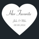 ihren Lieblings-Gastgeschenk Hochzeit Herz-Aufkleber<br><div class="desc">IHR LIEBER,  SEIN LIEBLINGSREISER ODER BRAUTPARTY-GÜNSTIGER</div>