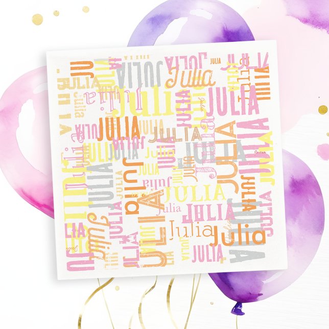 ihren Namen wiederholen | Bunt Serviette (Von Creator hochgeladen)