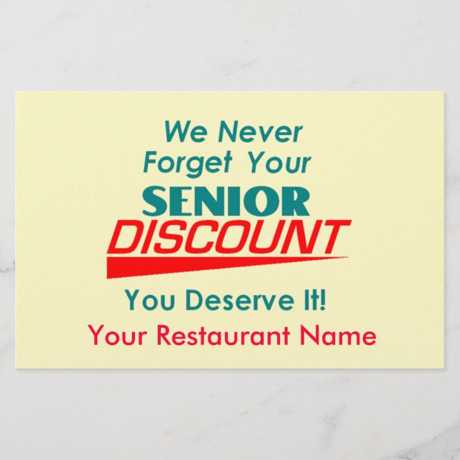 IHRER Flyer für Seniorenrabatte (Vorne)