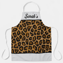 IHRER NAME Leopard Print Schürze