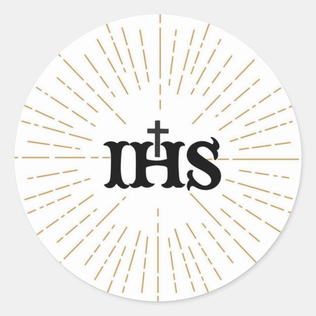 IHS-Christogramm-Aufkleber Runder Aufkleber (Vorderseite)