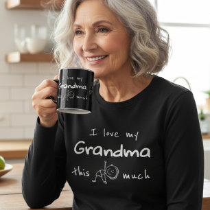 II Liebe meine Oma Typografie Benannt Grafik Tri-Blend Shirt