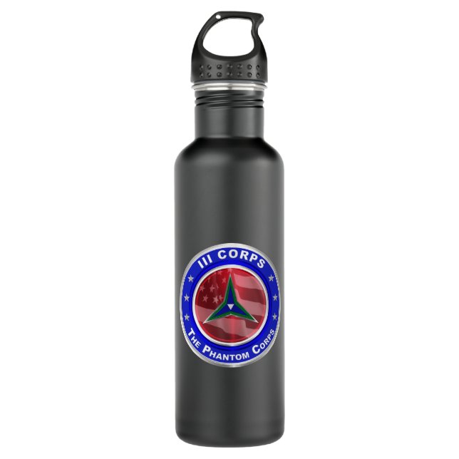 III Corps Phantom Corps Edelstahlflasche (Vorderseite)