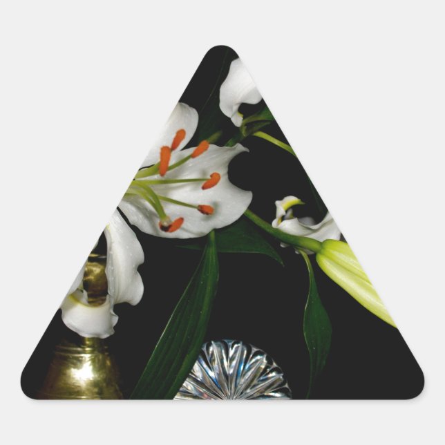 Iirsh Design - Sammlung von Messing und Blume Dreieckiger Aufkleber (Vorderseite)