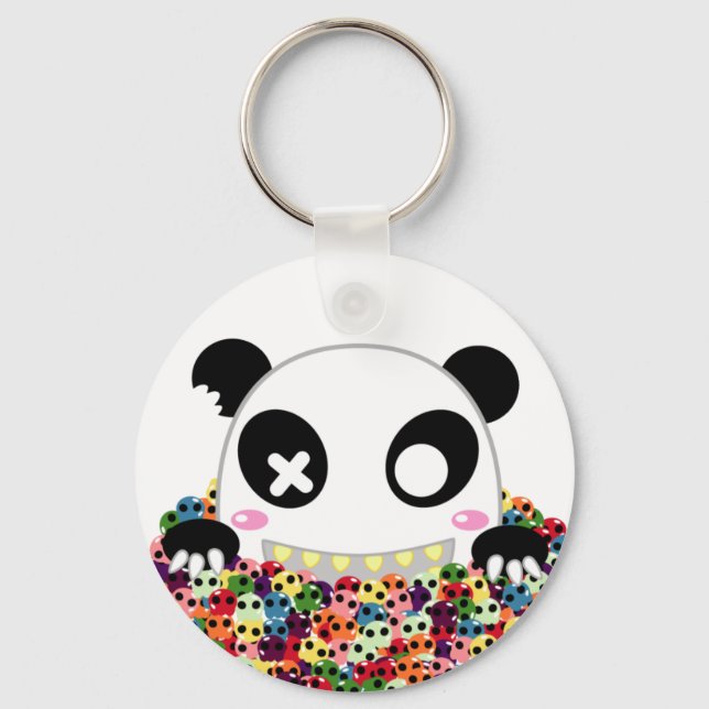 Ijimekko - Panda - Zuckerschädel Schlüsselanhänger (Vorderseite)