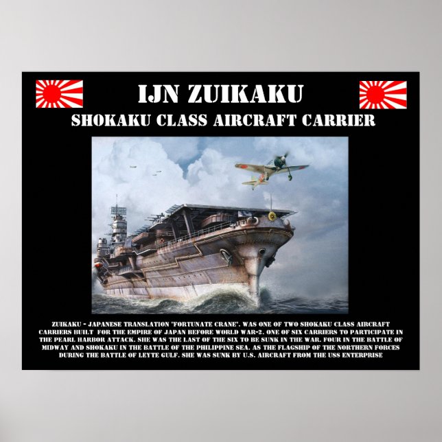 IJN Zuikiaku Aircraft Carrier Poster (Vorne)