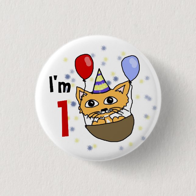Ik ben 1 verjaardag button (Vorderseite)