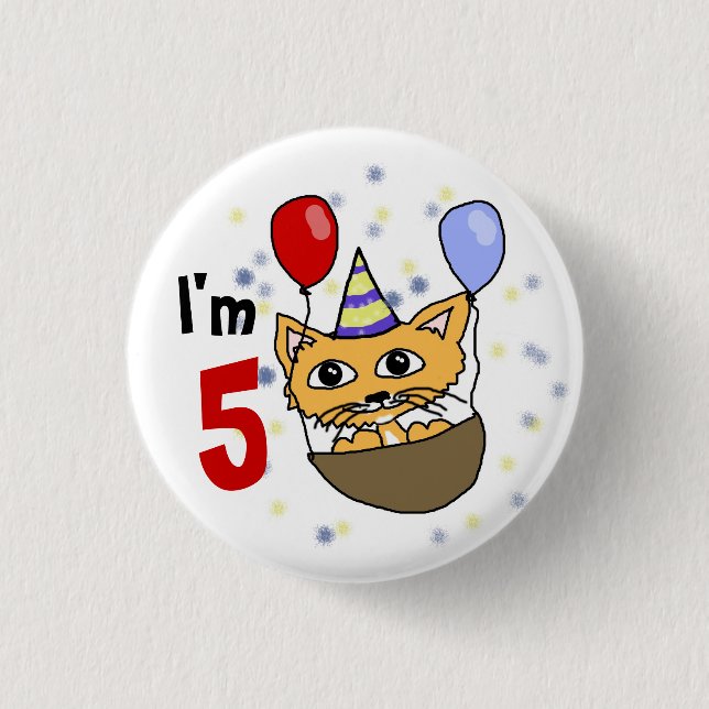 Ik ben 5 verjaardag button (Vorderseite)