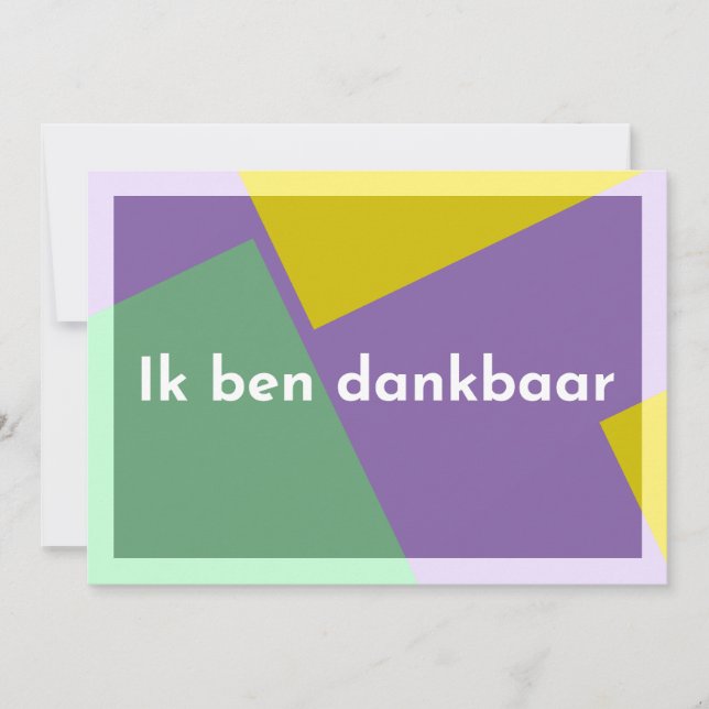 "Ik ben dankbaar" Dankeskarte (Vorderseite)