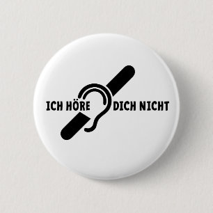 Ik ben doof. Doven, Dornhai. Lippenlezen Button