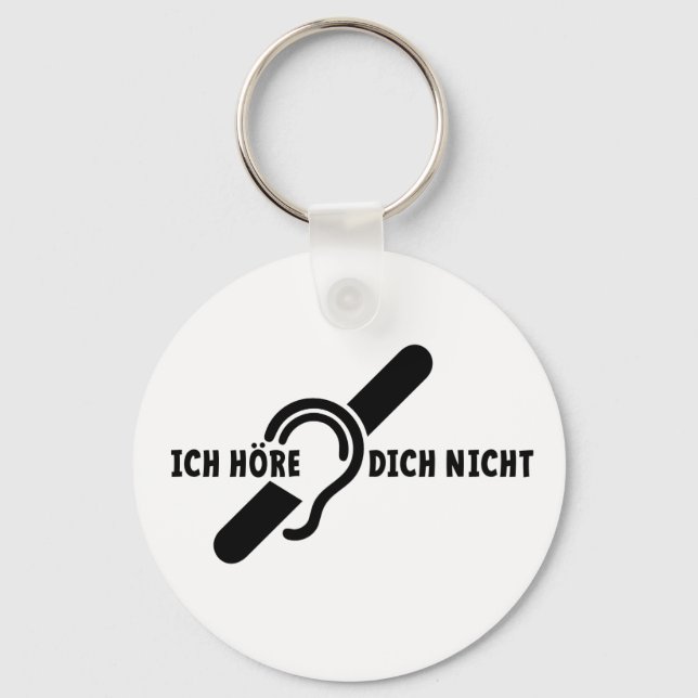 Ik ben doof. Doven, Dornhai. Lippenlezen Schlüsselanhänger (Vorderseite)