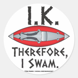 IK daher ich Swam Funny Runder Aufkleber