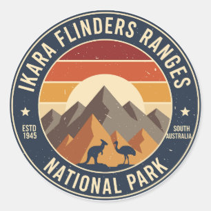 Ikara Flinders Ranges NP Retro-Aufkleber Runder Aufkleber