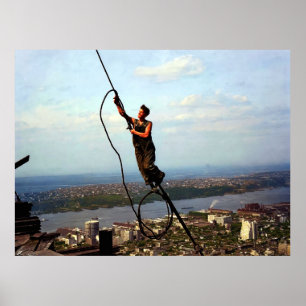 Ikarus Eisenarbeiter Takelage Empire State Buildin Poster