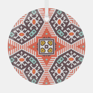 Ikat Aztec: Ethnisch gestreifte Textur Ornament Aus Glas