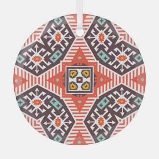Ikat Aztec: Ethnisch gestreifte Textur Ornament Aus Glas