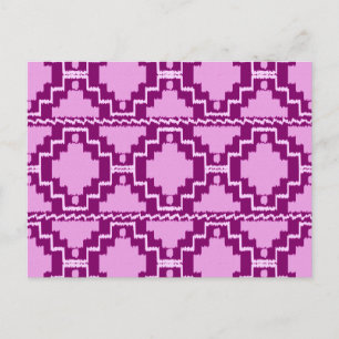 Ikat Aztec Muster - Amethyst Lila und Violet Postkarte