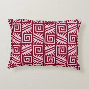 Ikat Aztec Muster - Burgund und Rosa Zierkissen