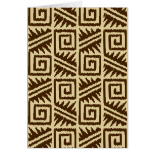 Ikat Aztec Muster - Dunkelbraun und Tan