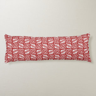 Ikat Aztec Muster - Dunkelrot und Weiß Seitenschläferkissen
