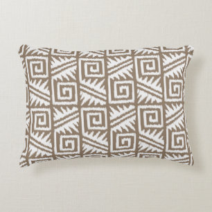 Ikat Aztec Muster - Taupe Tan und Creme Zierkissen