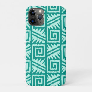 Ikat Aztec Muster - Türkis und Aqua iPhone 11 Pro Hülle