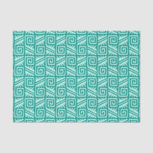 Ikat Aztec Muster - Türkis und Aqua Seidenpapier