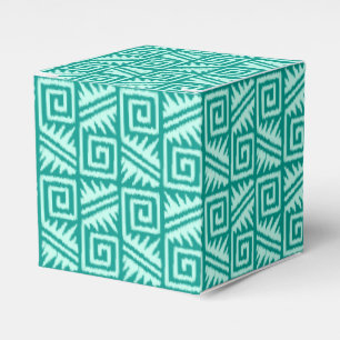 Ikat Aztec-Muster - Türkis und Aquamarin Geschenkschachtel