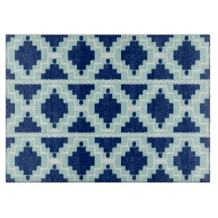 Ikat Aztec Pattern - Indizes und hellblau Schneidebrett