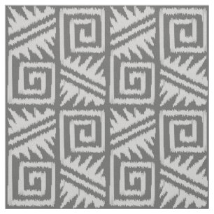 Ikat Aztec - Schatten von Grau/Grau Stoff