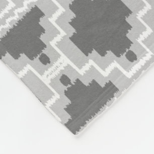 Ikat Aztec Tribal - Dunkel- und Hellgrau Fleecedecke