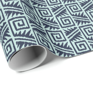 Ikat Aztec Tribal - Indio und Light Blue Geschenkpapier