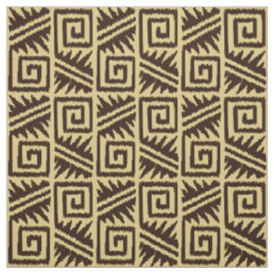 Ikat Aztec Tribal - Schokolade Braun und Tan Stoff