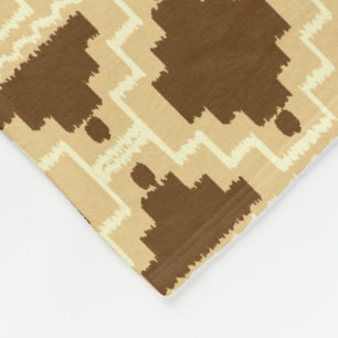Ikat Aztec Tribal - Tan, braun und Creme Fleecedecke