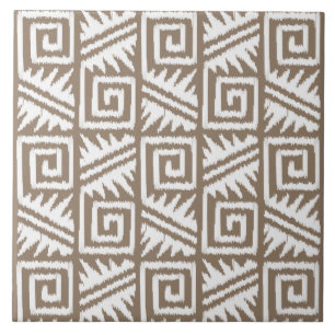 Ikat aztekisches Muster - Taupe TAN und Creme Fliese