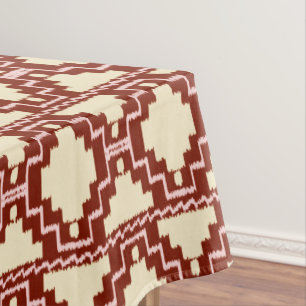 Ikat aztekisches Stammes- - Beige, Burgunder und Tischdecke