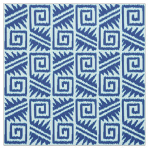 Ikat aztekisches Stammes- - Indigo und hellblaues Stoff