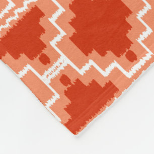 Ikat aztekisches Stammes- - Rost, Orange und Weiß Fleecedecke