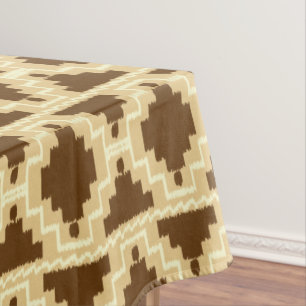 Ikat aztekisches Stammes- - TAN, Braun und Creme Tischdecke