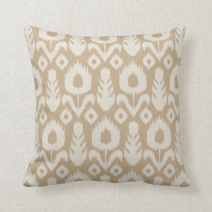 Ikat Blumenmuster in TAN und natürlich Kissen