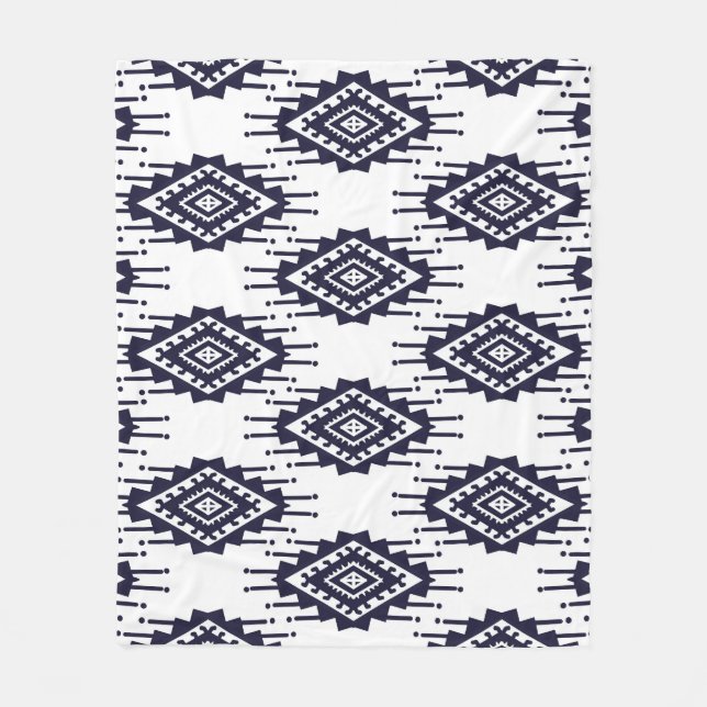 Ikat Boho Aztec Textil Motiv Fleecedecke (Vorderseite)