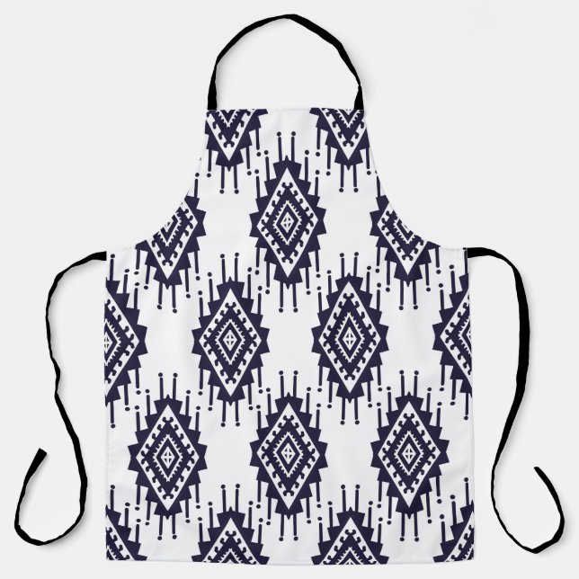 Ikat Boho Aztec Textile Motif Schürze (Vorderseite)