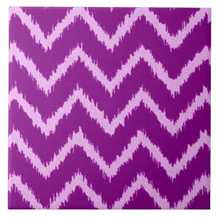 Ikat-Chevrons - Amethystpurpur und helles Orchidee Fliese