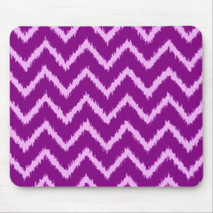 Ikat-Chevrons - Amethystpurpur und helles Orchidee Mousepad