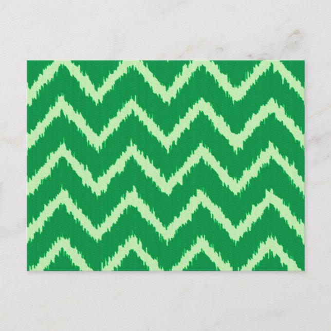 Ikat Chevrons - Kiefer und hellgrün Postkarte (Vorderseite)
