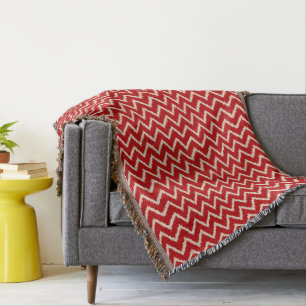 Ikat Chevrons - rot und braun in China Decke
