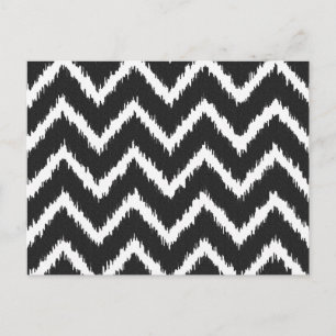 Ikat Chevrons - Schwarzweiß Postkarte