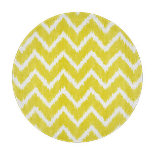 Ikat Chevrons - Senfgelb und weiß Schneidebrett